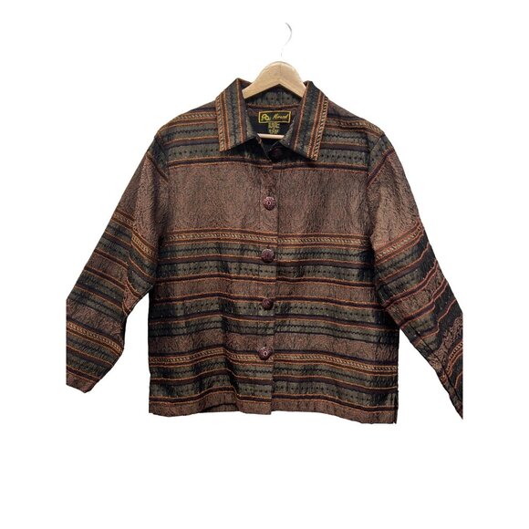 Mirasol Vintage Striped Brocade Tapestry Jacket - Picture 1 of 8